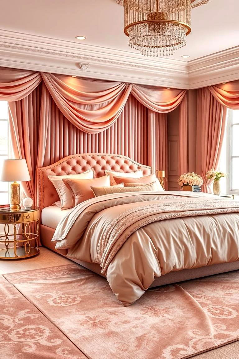 Luxurious Rose Gold Bedding and Textiles - 24 Rose Gold Bedroom Ideas