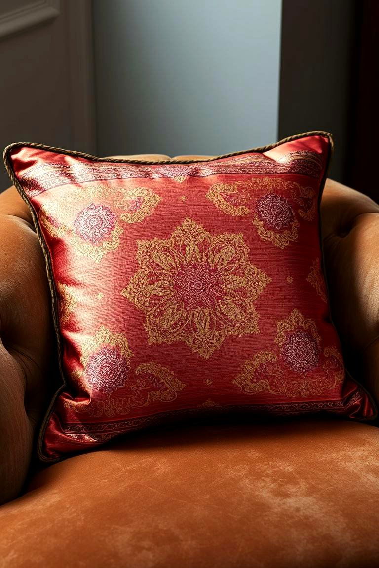 Luxurious Silk Pillows and Cushions - 24 Moroccan Living Room Ideas