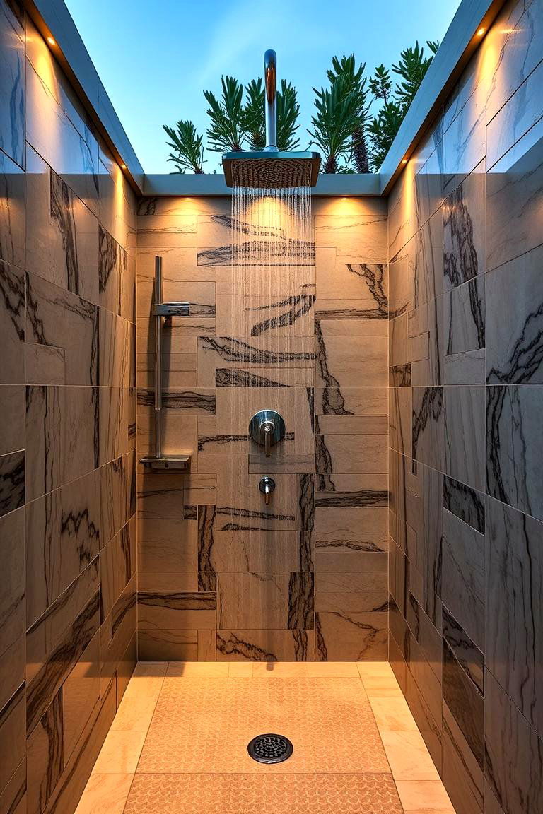 Luxurious Spa Style Outdoor Shower - 24 Outdoor Shower Ideas