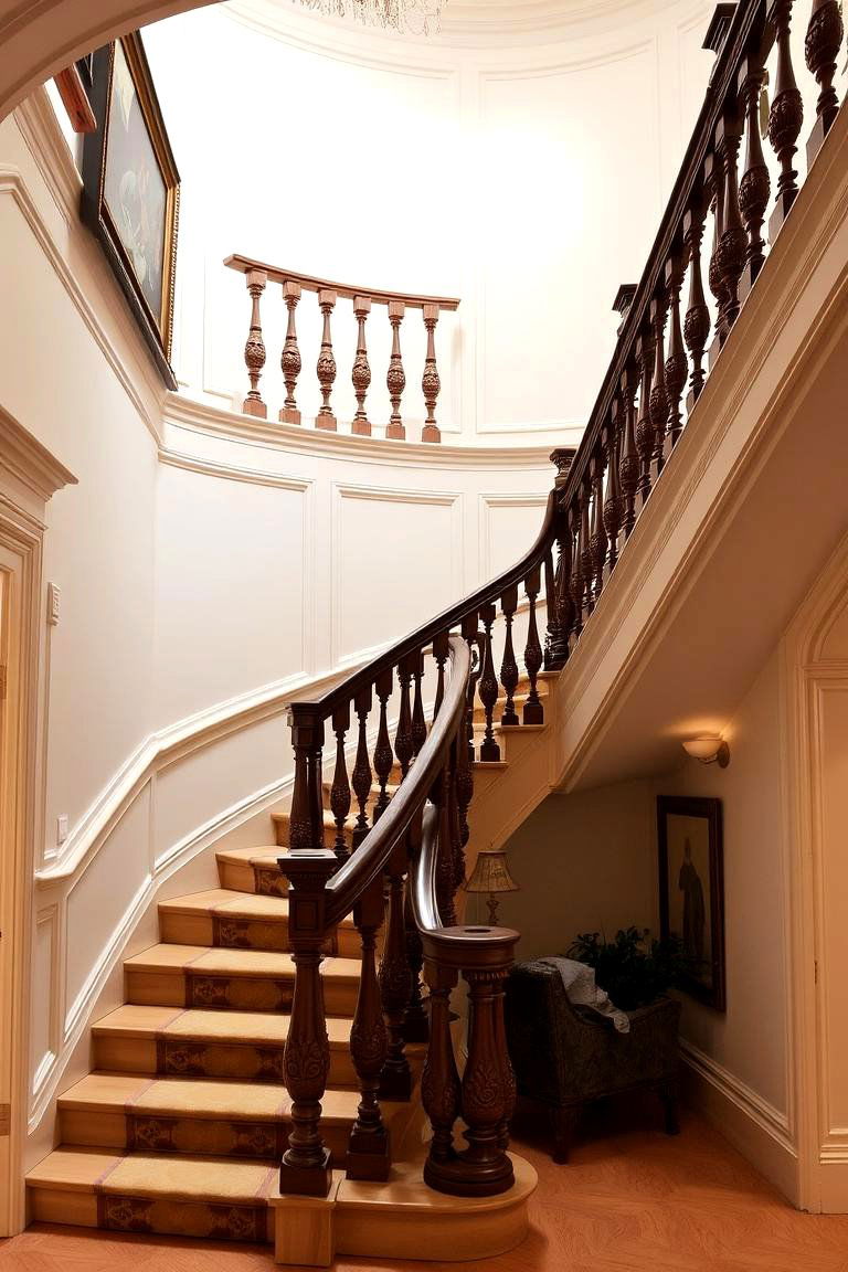 Luxurious Staircase Accents - 24 Victorian Hallway Ideas
