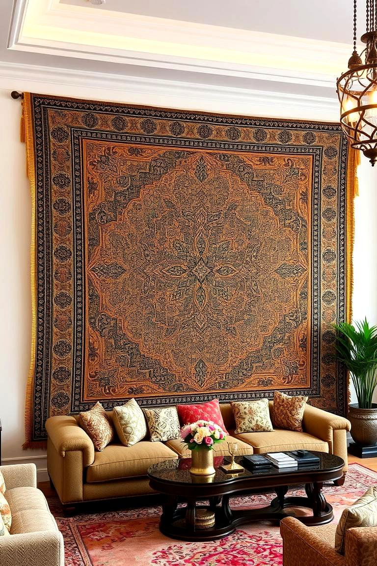 Luxurious Tapestries and Wall Hangings - 24 Moroccan Living Room Ideas