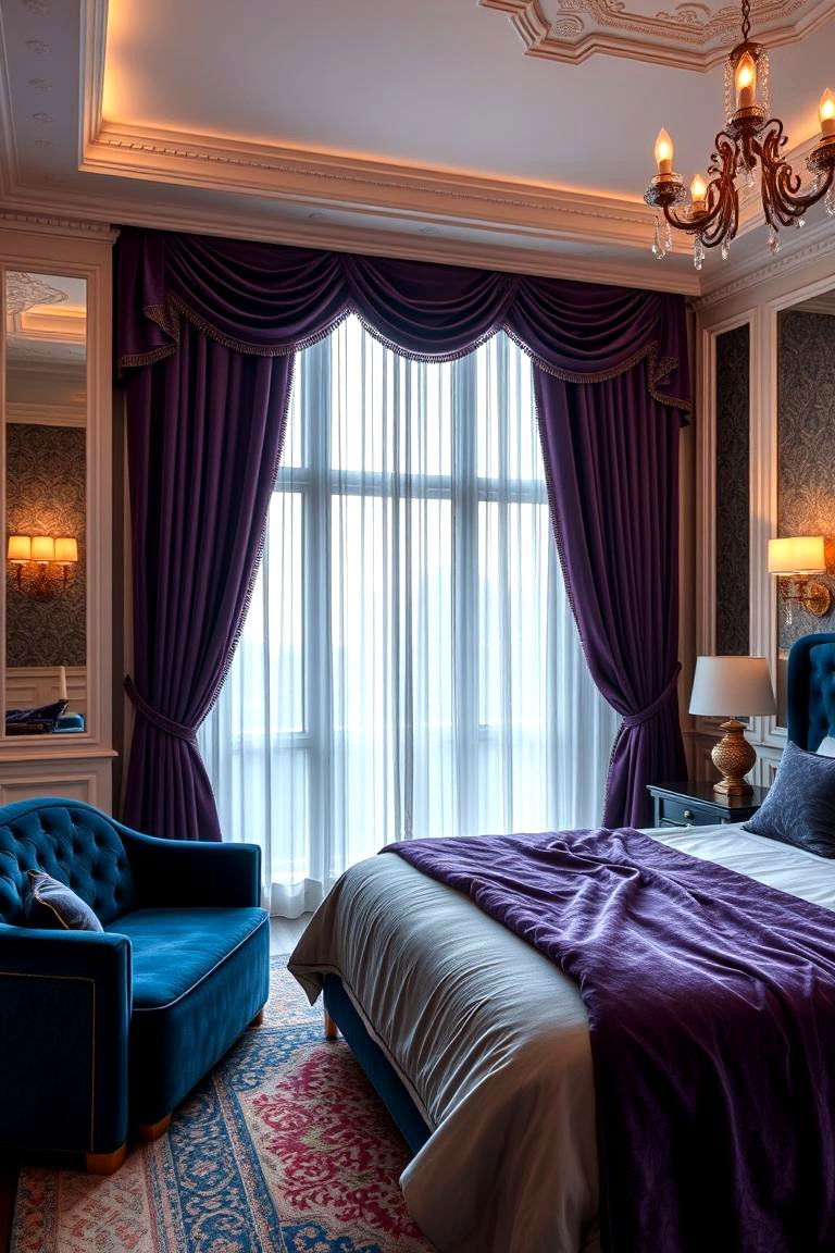 Luxurious Textures - 24 Blue and Purple Bedroom Ideas