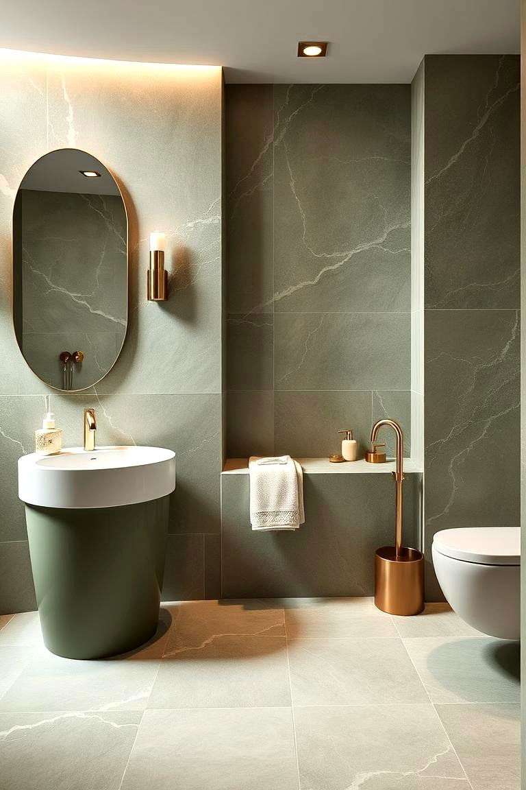Luxurious Textures and Finishes - 24 Sage Green and Cream Bathroom Ideas