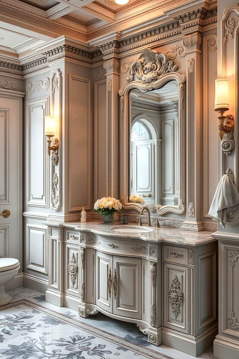Luxurious Vanity with Ornate Detailing - 24 Bedroom Vanity Ideas