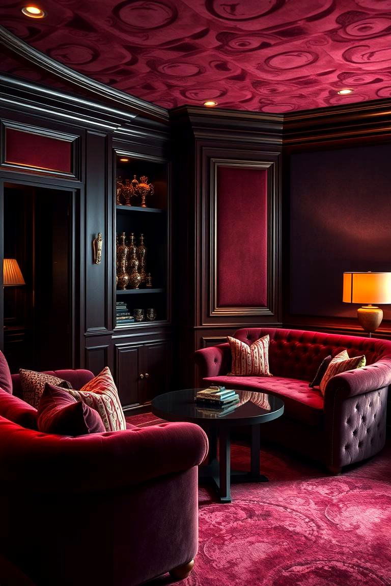 Luxurious Velvet Cigar Lounge - 24 Cigar Room Ideas