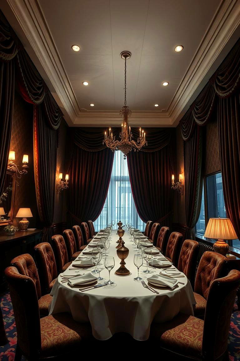 Luxurious Velvet Drapes - 24 Dining Room Window Treatments