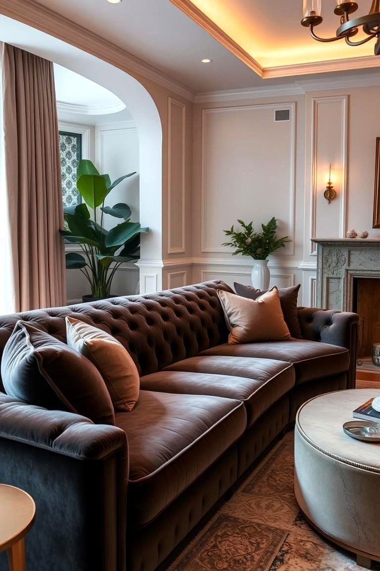 Luxurious Velvet Sofa - 24 Living Room Couch Ideas