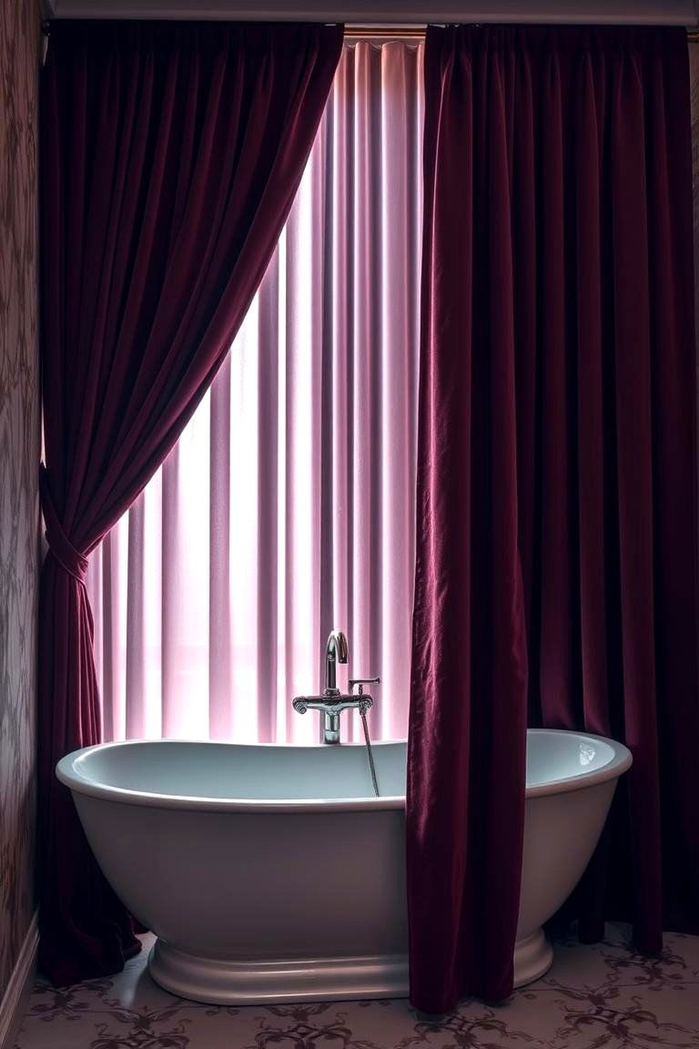 Luxurious Velvet Touch - 24 bathroom curtain ideas