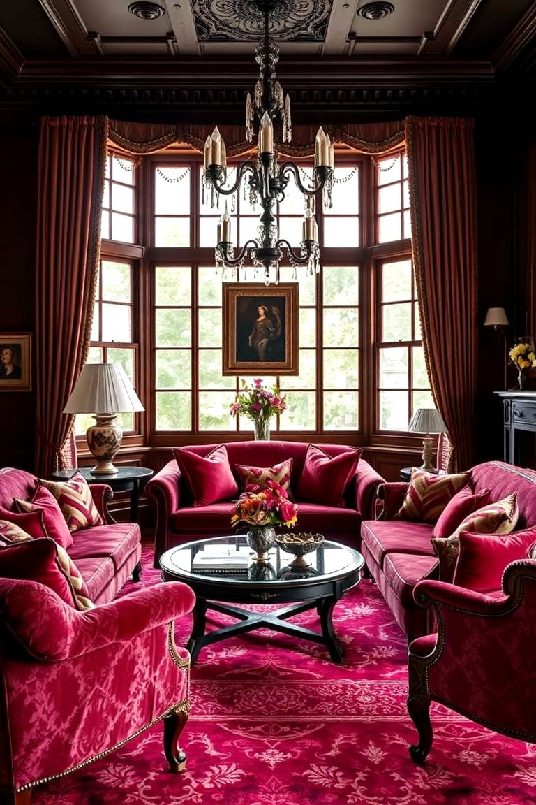 Luxurious Velvet Touches - 24 Victorian Living Room Ideas
