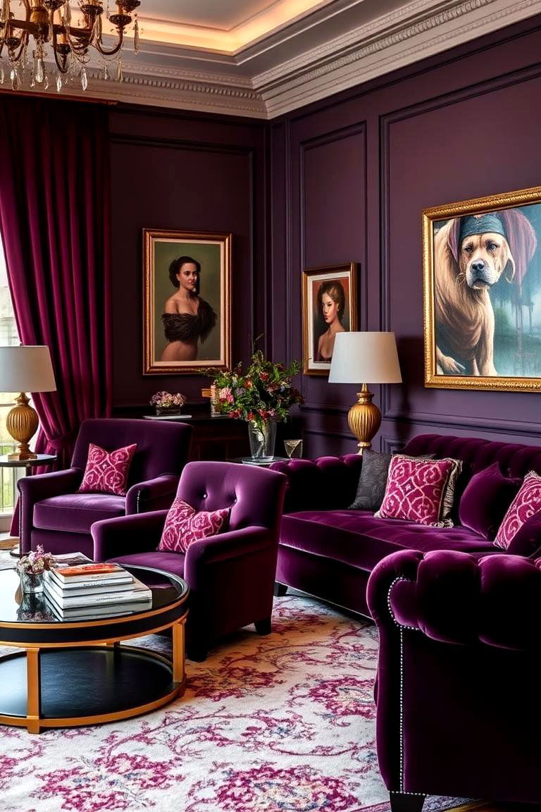 Luxurious Velvet Upholstery - 24 Formal Living Room Ideas