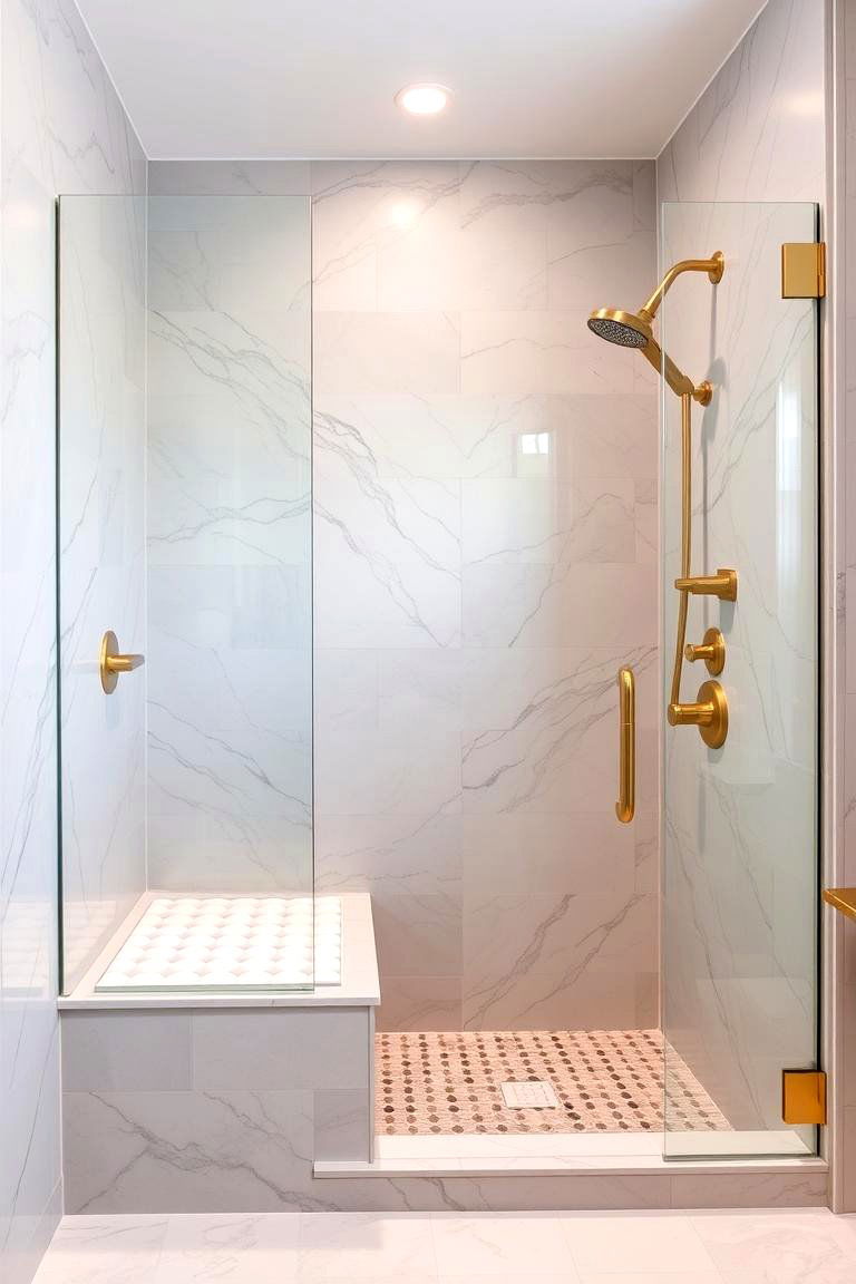 Luxurious Wet Room with Bench Seating - 24 Wet Room Ideas