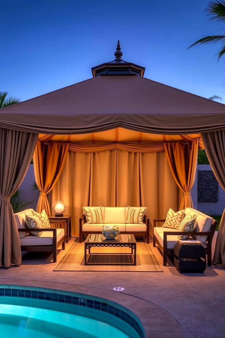 Luxury Cabana Style Gazebo - 24 Pool Gazebo Ideas