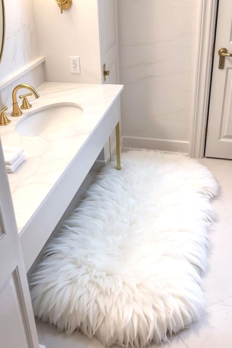 Luxury Faux Fur Rugs for a Glamorous Bathroom - 24 Bathroom Rug Ideas
