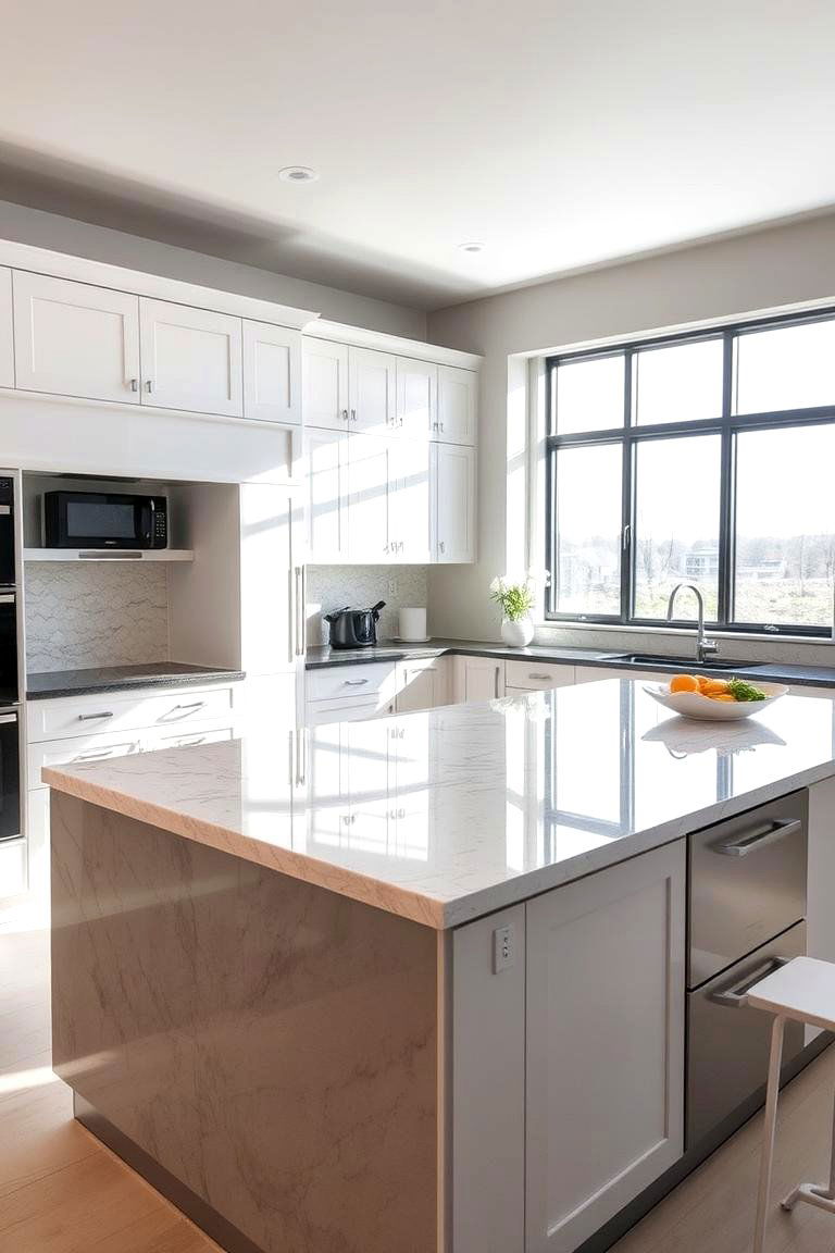 Luxury Glass Top Island - 24 Small Kitchen Island Ideas
