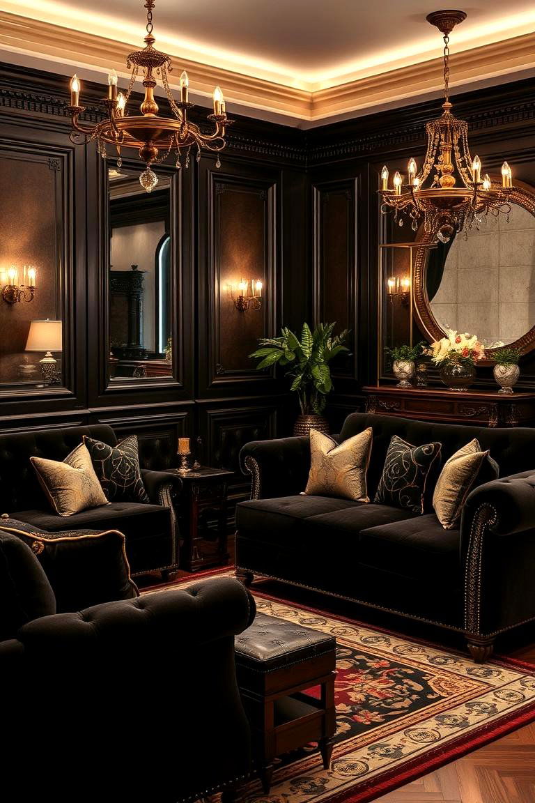 Luxury Lounge Living Room - 24 Black and Brown Living Room Ideas