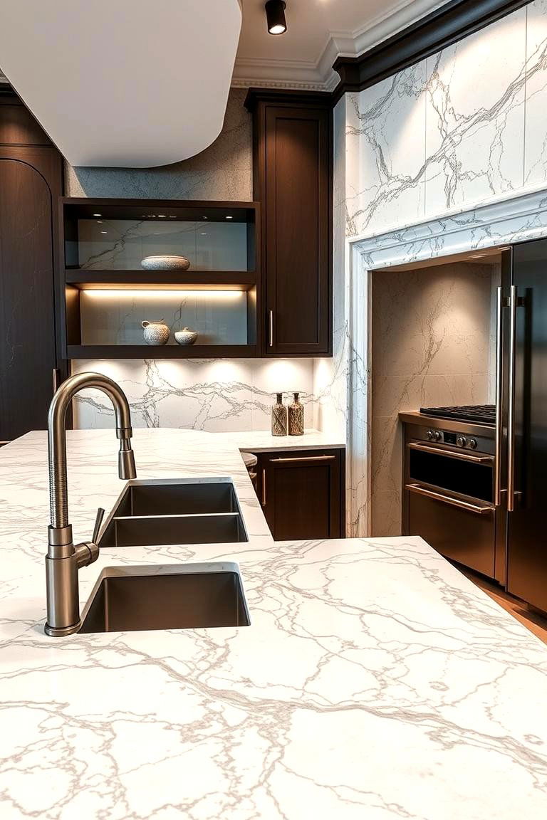 Luxury Marble Countertops - 24 Kitchen Remodel Ideas