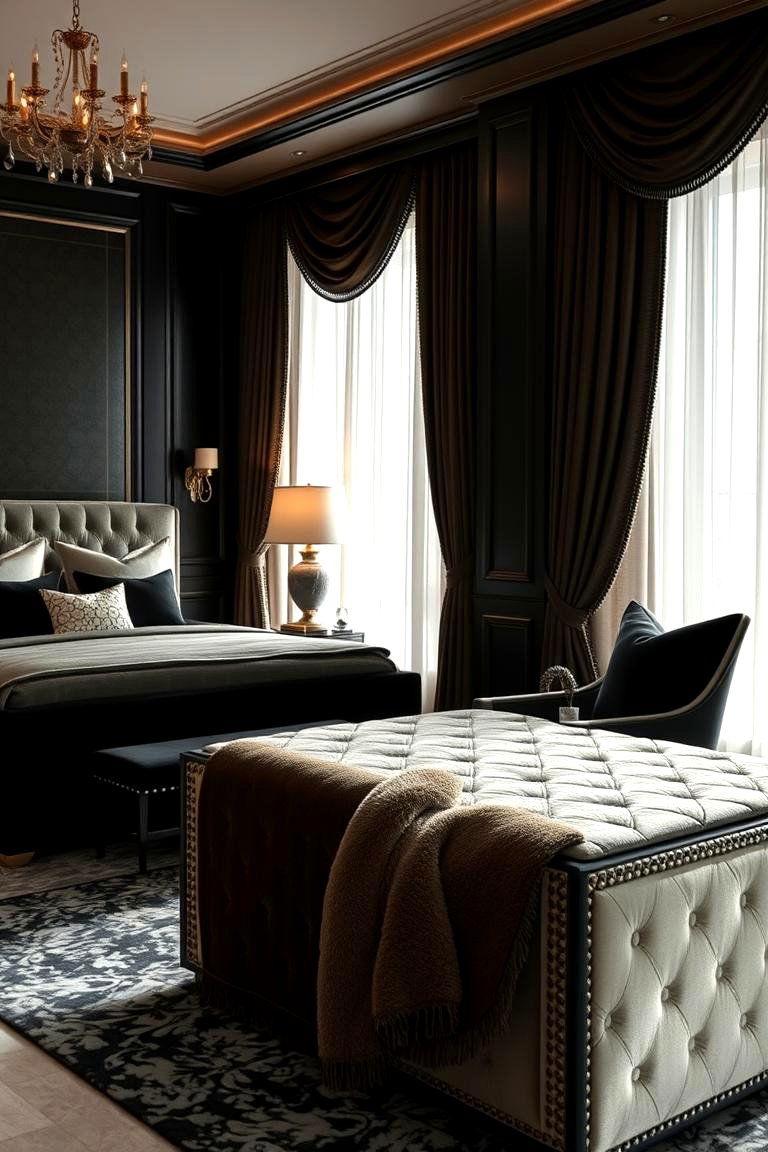 Luxury Suite Atmosphere - 24 Black and Beige Bedroom Design Ideas