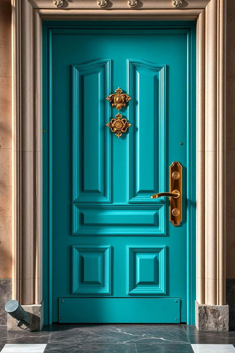 Luxury Turquoise Finish - 24 Turquoise Front Door Ideas