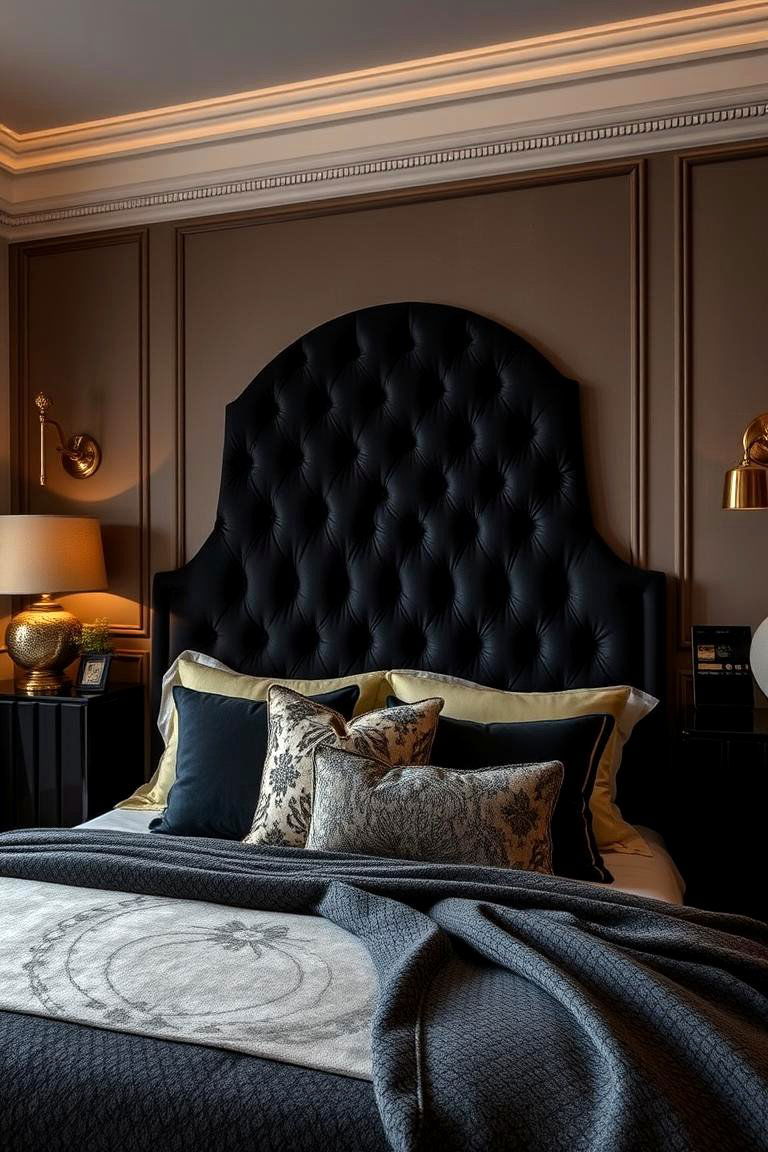 Luxury Velvet Headboard - 24 Black Headboard Bedroom Ideas