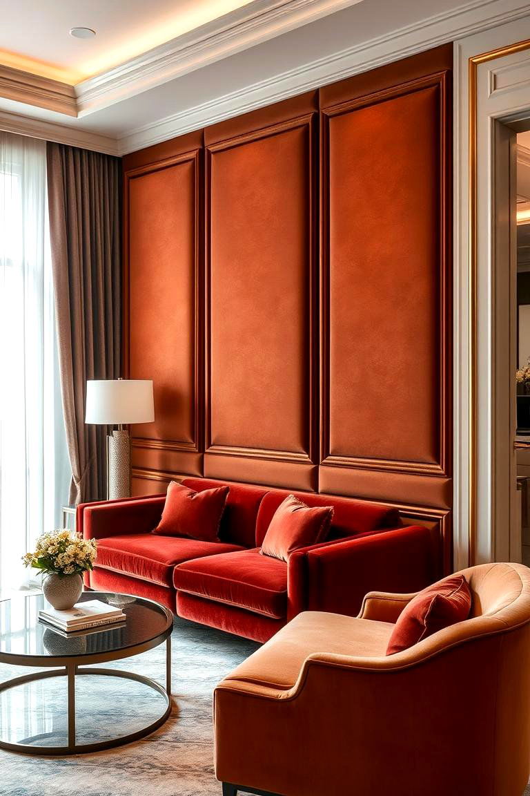 Luxury Velvet Upholstered Half Wall Paneling - 24 Half Wall Paneling Ideas