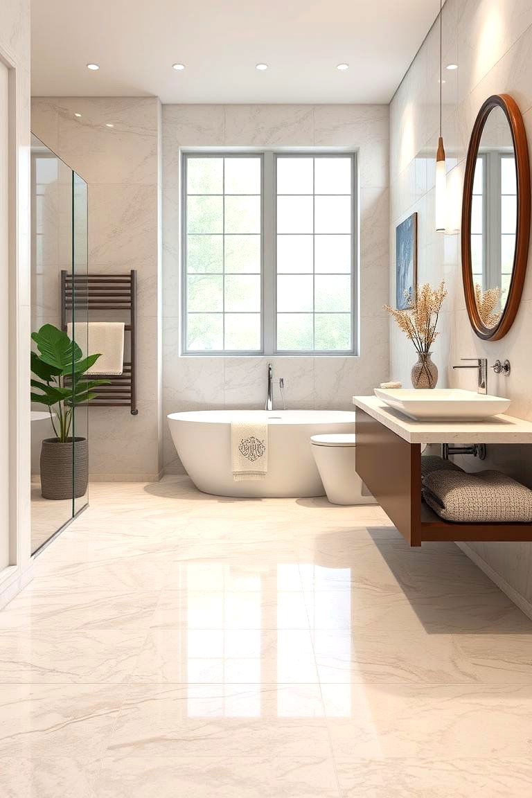 Luxury Vinyl Tile LVT - 24 Bathroom Flooring Ideas