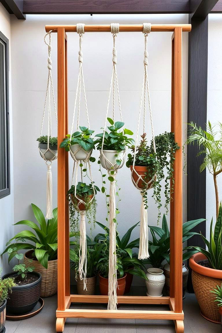 Macrame Plant Hanger Stand - 24 Outdoor Plant Stand Ideas