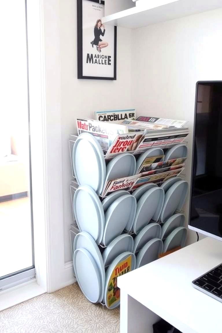 Magazine File Organizer for Lids - 24 Tupperware Organization Ideas