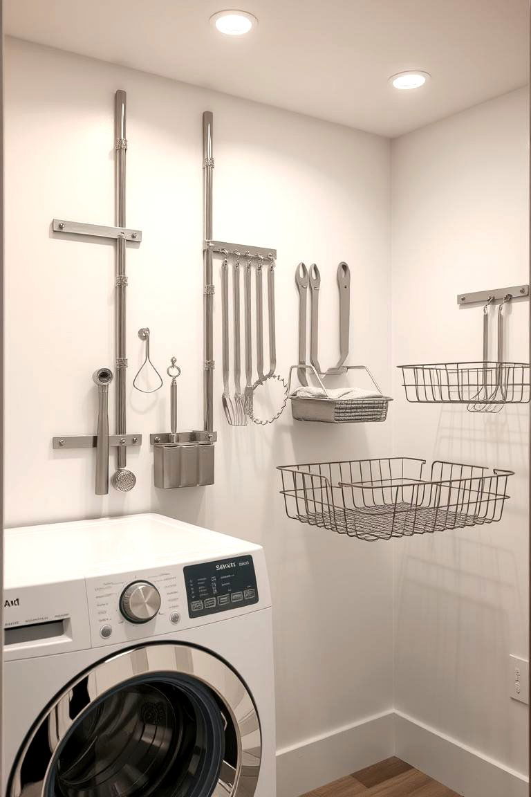 Magnetic Accessory Strips - 24 Laundry Room Shelving Ideas