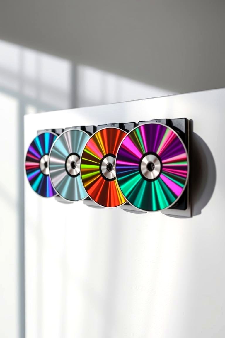 Magnetic CD Holders - 24 Cd Storage Ideas