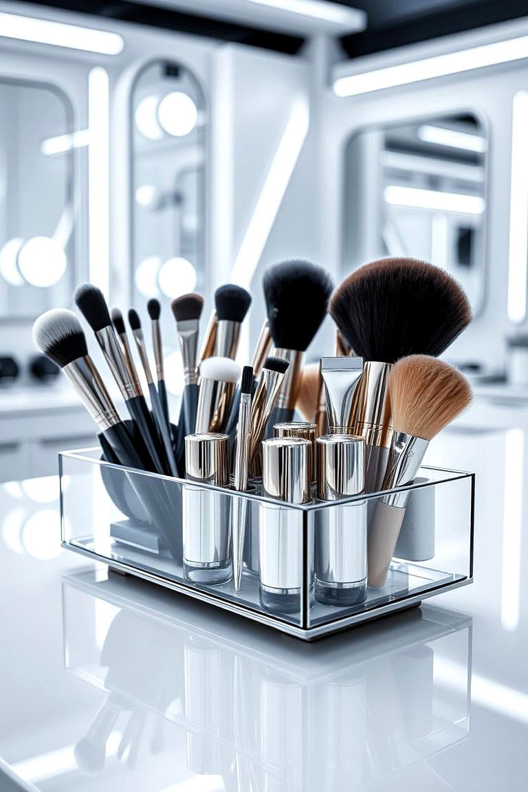 Magnetic Makeup Holders - 24 vanity organization ideas