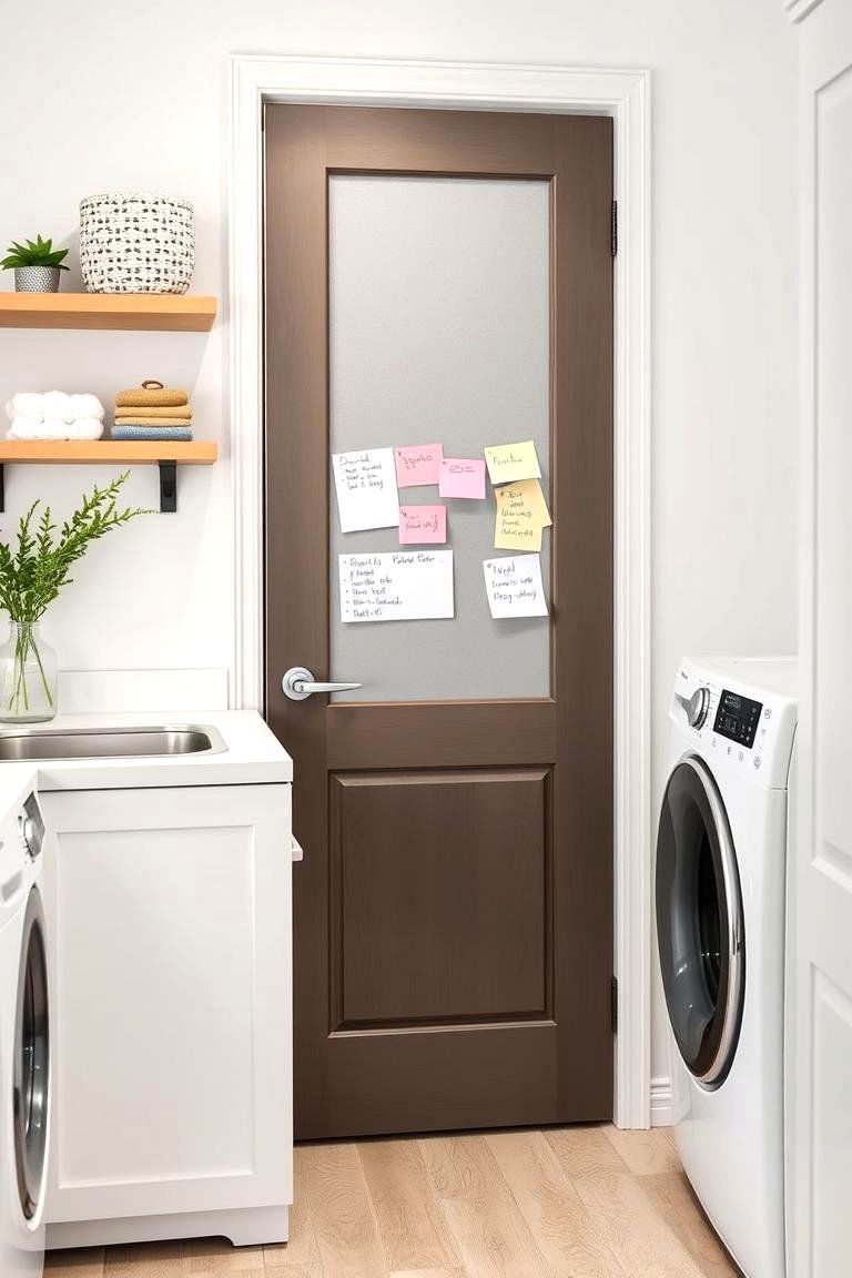 Magnetic Message Board Door - 24 Laundry Room Door Ideas