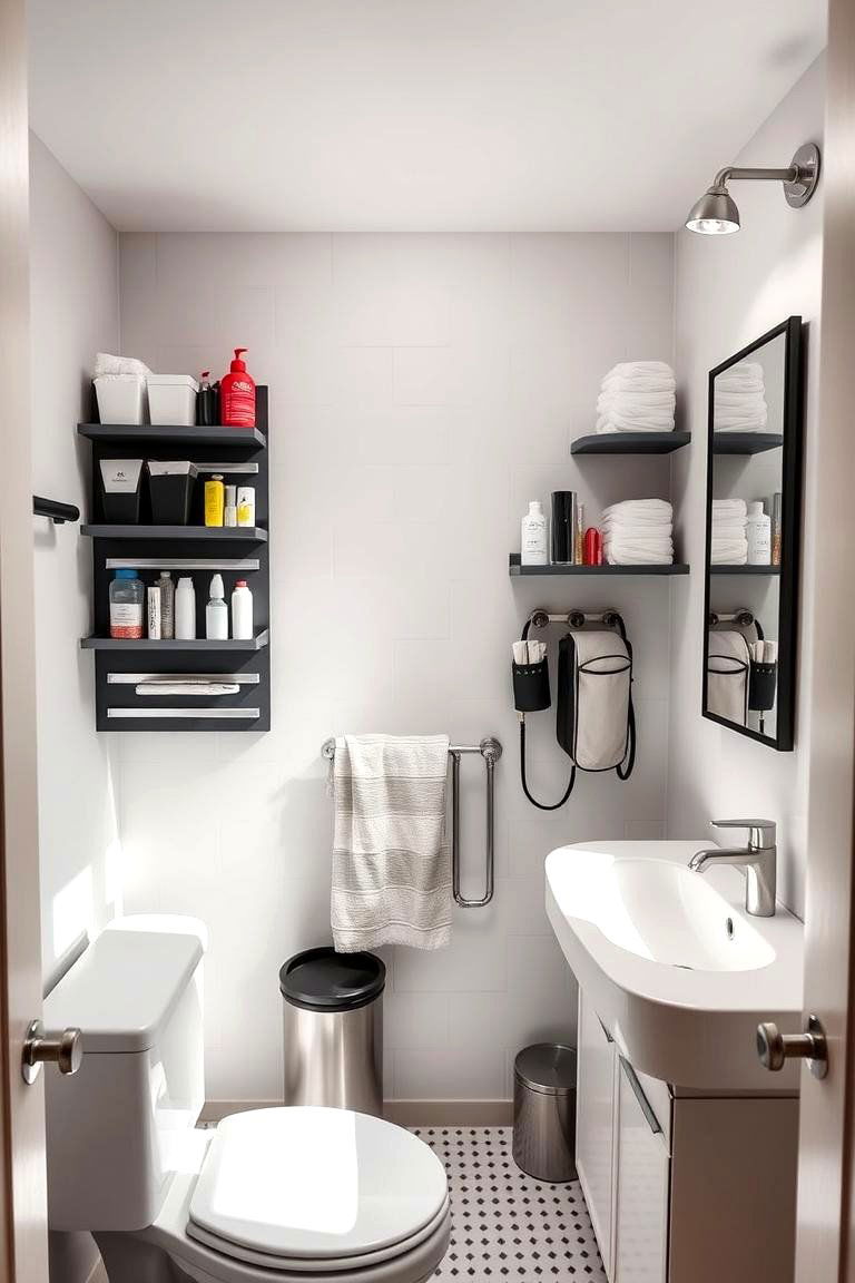 Magnetic Storage for Essentials - 24 Dorm Bathroom Ideas