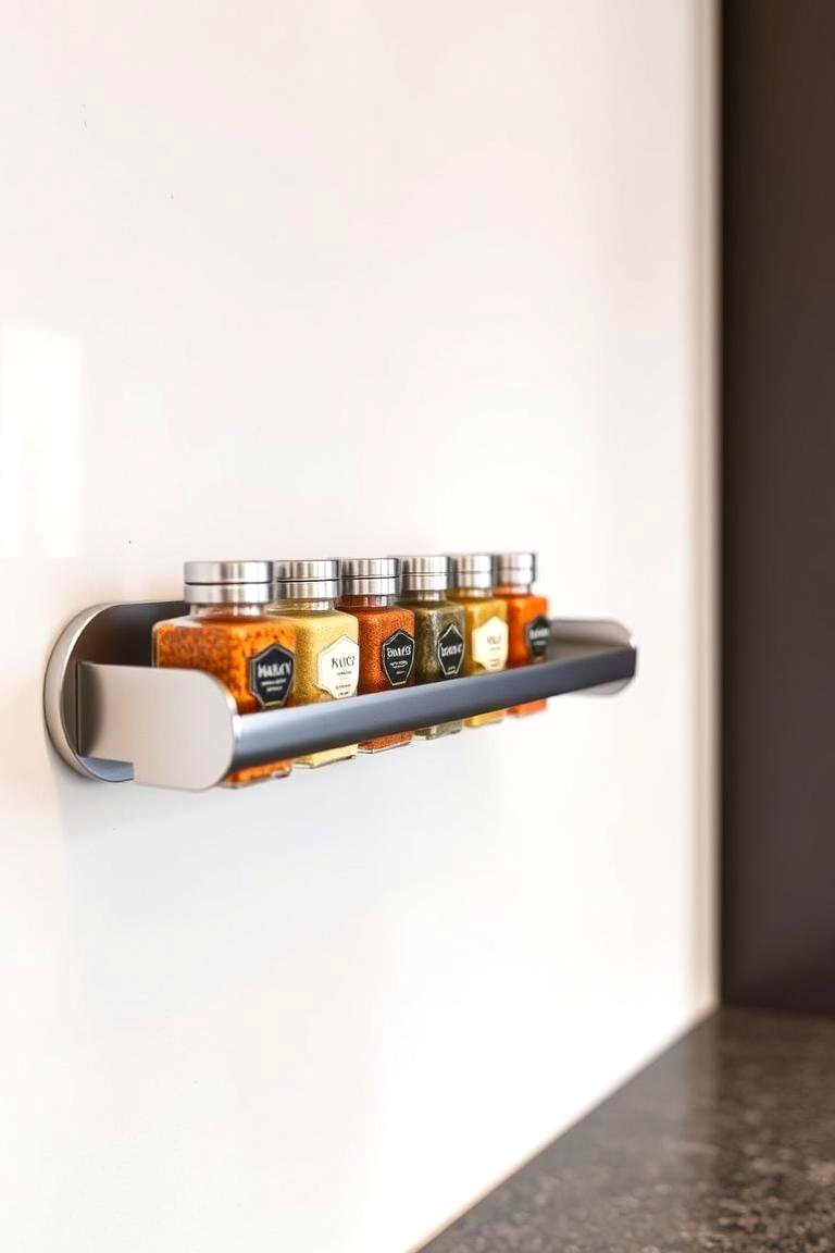 Magnetic Strip Spice Rack - 24 Spice Rack Ideas