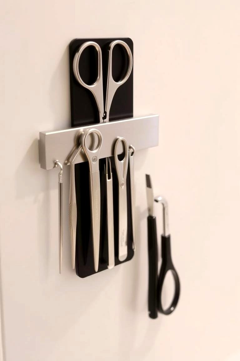 Magnetic Strip for Small Tools - 24 Bathroom Storage Ideas