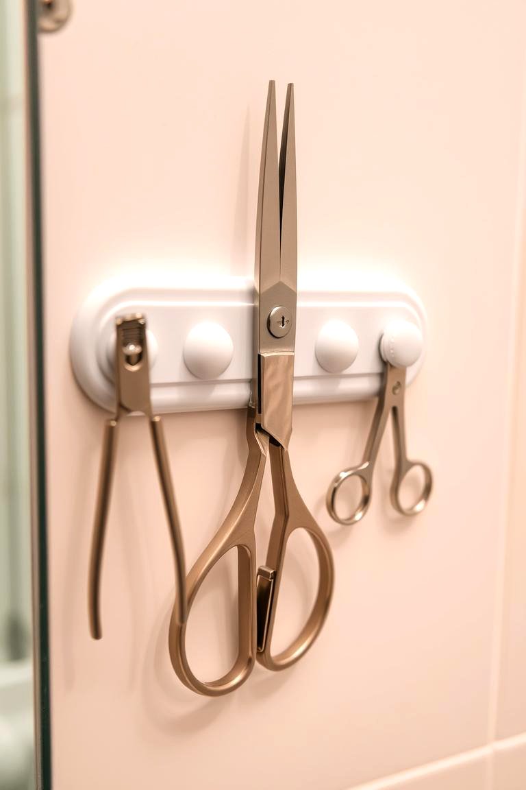 Magnetic Strips for Metal Items - 24 Small Bathroom Shelving Ideas