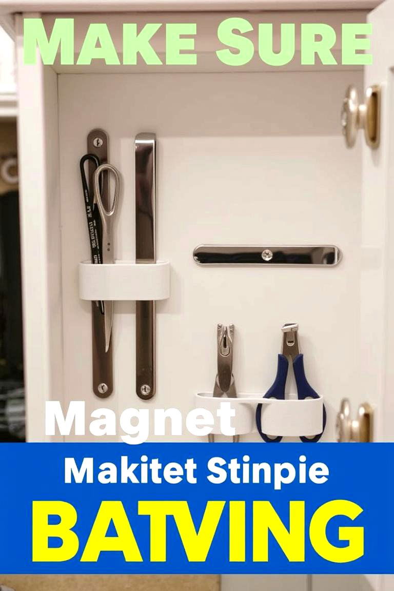 Magnetic Strips for Small Metal Items - 24 Bathroom Cabinet Organizing Ideas