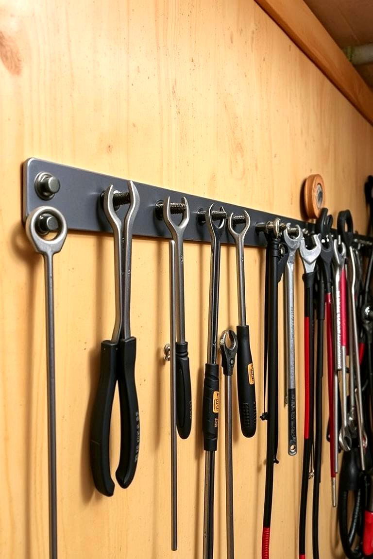 Magnetic Tool Strips - 24 Shed Shelving Ideas