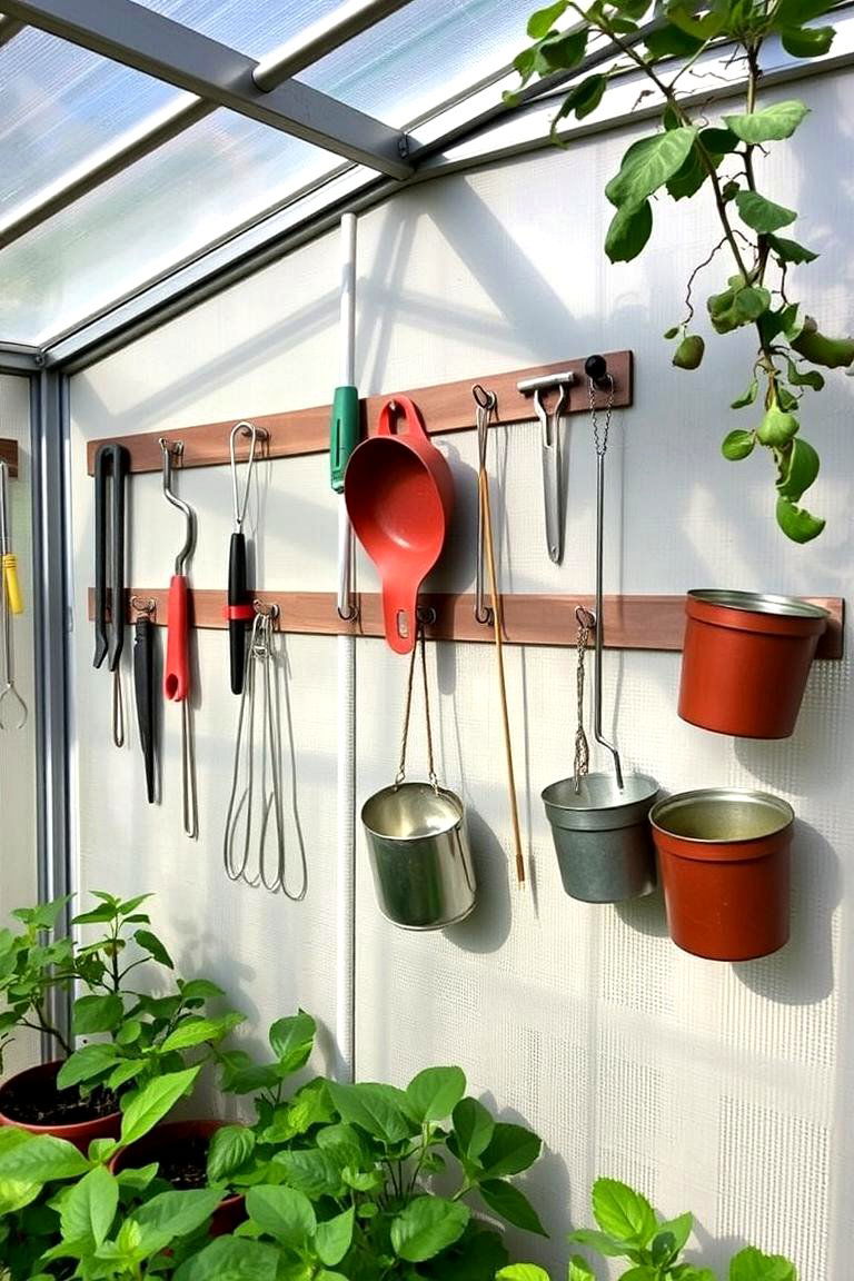 Magnetic Tool and Pot Holders - 24 Greenhouse Shelving Ideas