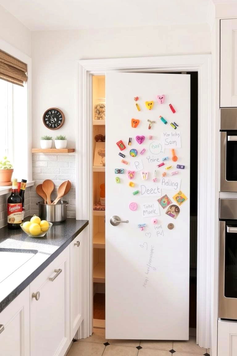 Magnetic Whiteboard Door for Family Communication - 24 Pantry Door Ideas