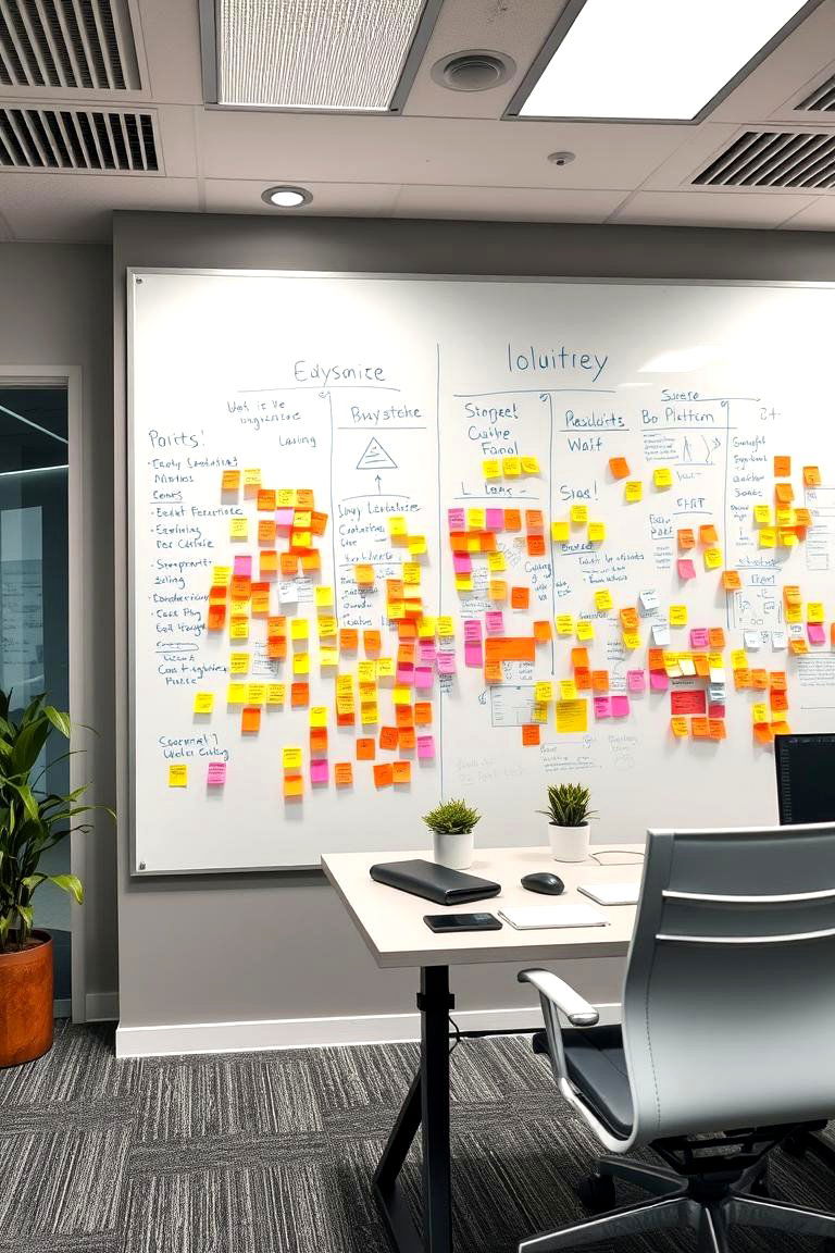Magnetic Whiteboard Surface - 24 Office Accent Wall Ideas