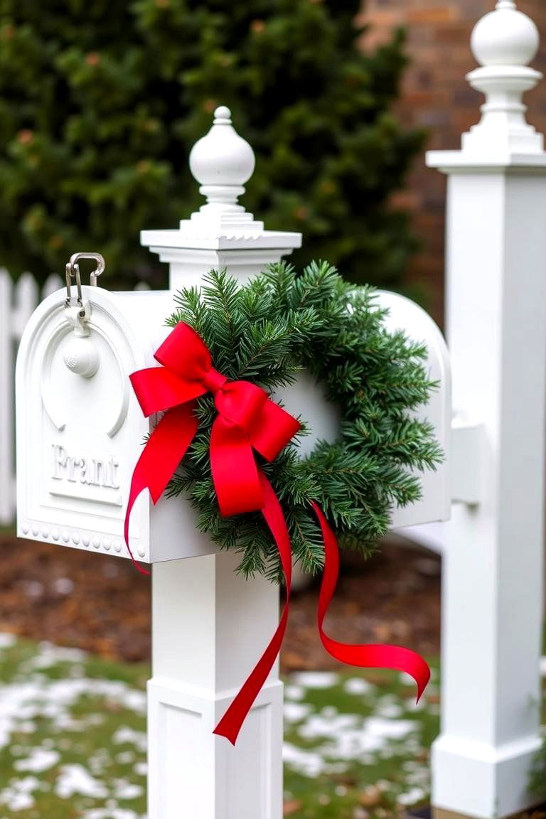 Mailbox Post with Festive Decorations - 24 Mailbox Post Ideas