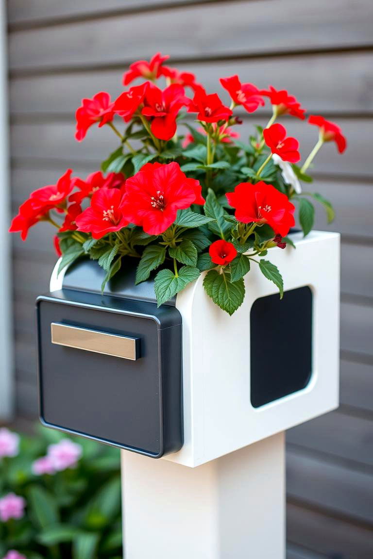 Mailbox with Built in Planter - 24 Mailbox Landscaping Ideas