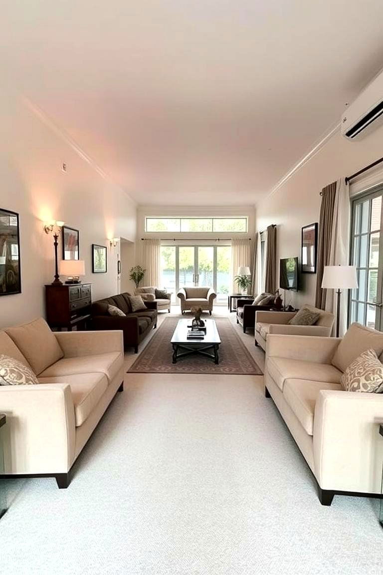 Maintain a Clear Pathway - 24 Long Living Room Ideas