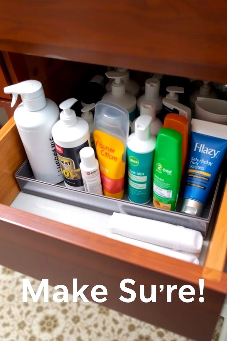 Make Use of Drawer Trays for Larger Items - 24 Bathroom Drawer Organization Ideas