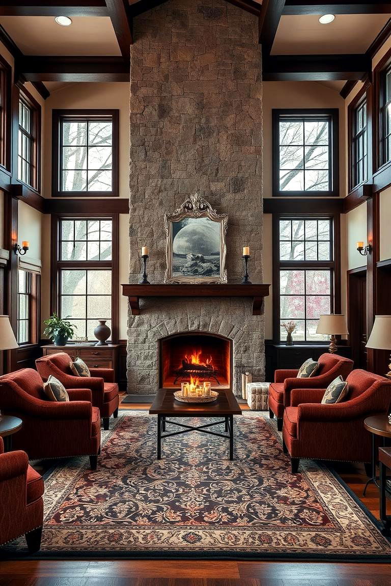 Make a Statement with a Fireplace - 24 Large Living Room Ideas