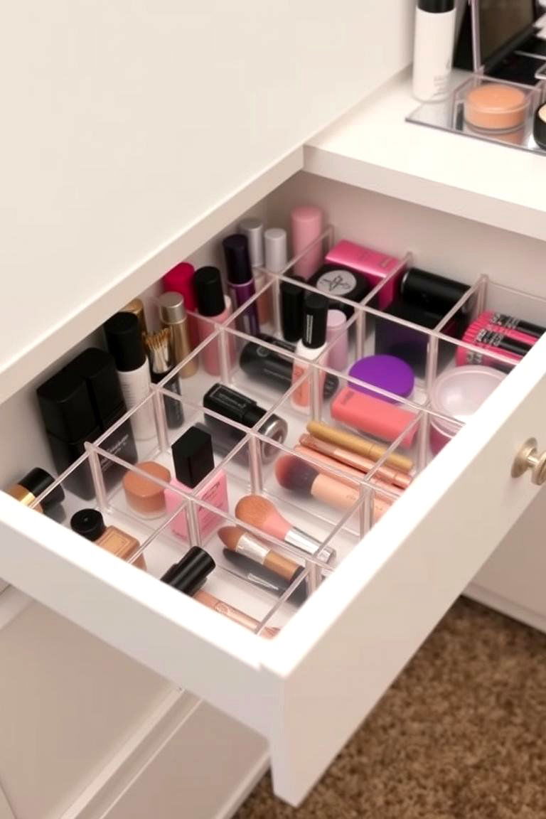 Makeup Drawer Dividers - 24 vanity organization ideas