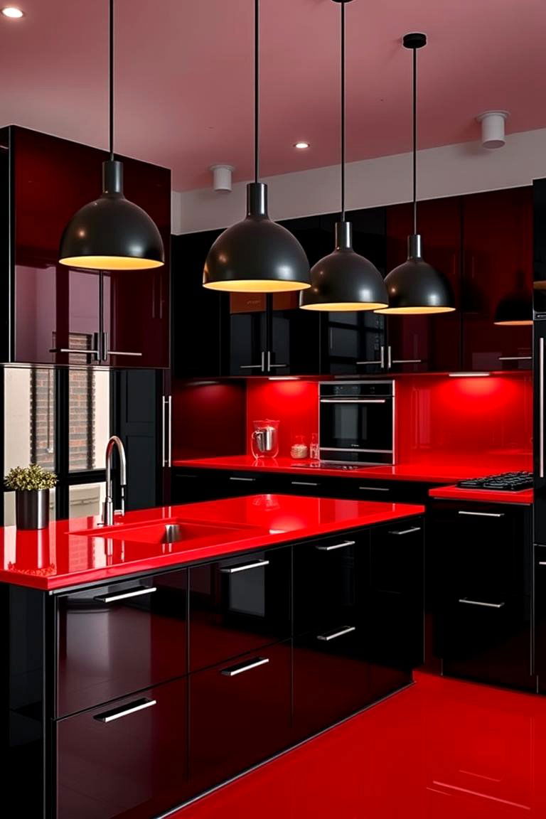 Making a Bold Statement with Red and Black Kitchens - 24 Red Kitchens