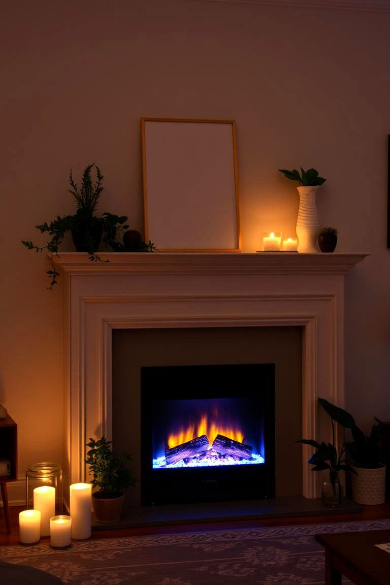 Mantel Shelf with Faux Firebox - 24 Faux Fireplace Ideas
