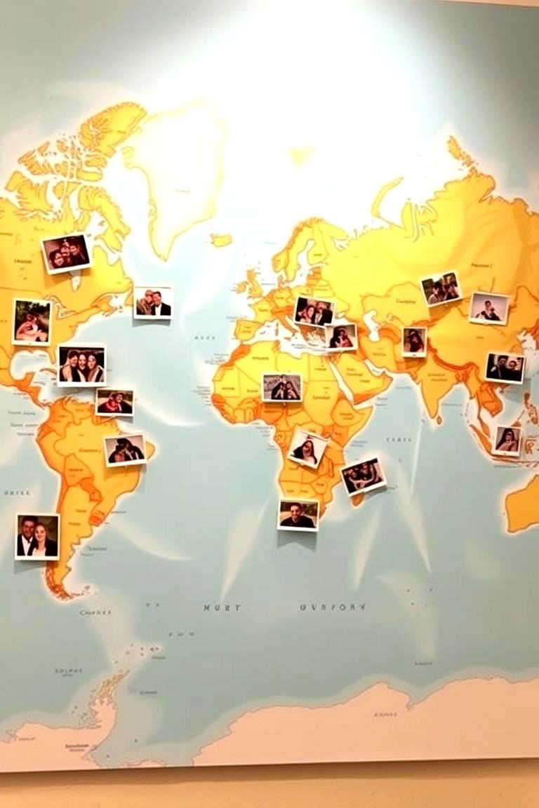Map Inspired Family Picture Wall - 24 Family Picture Wall Ideas
