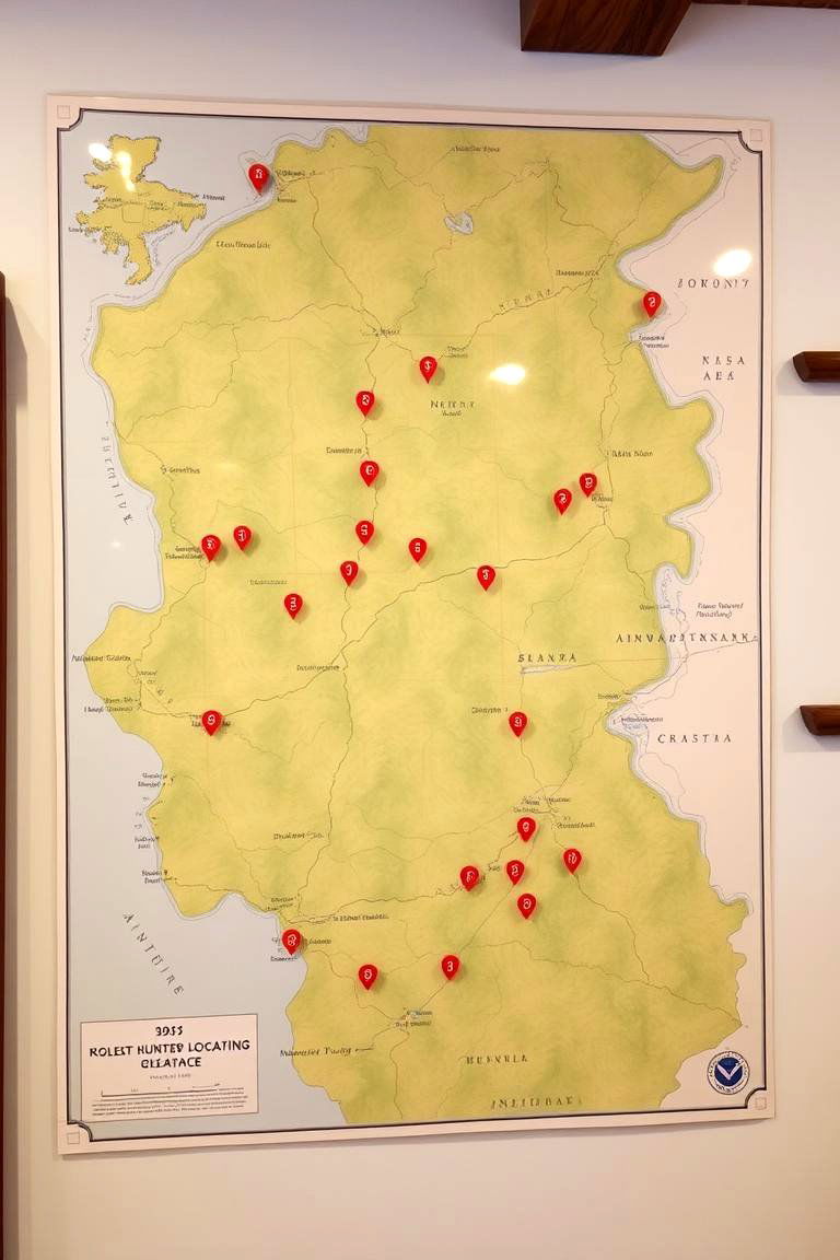 Map Wall - 24 Hunting Room Ideas